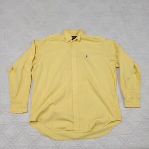 Ralph Lauren Blaire 100% cotton yellow long‎ sleeve dress shirt XL